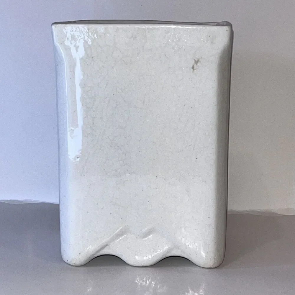 Vintage‎ Square Ceramic Coffee Cannister Blue & White Windmill 6